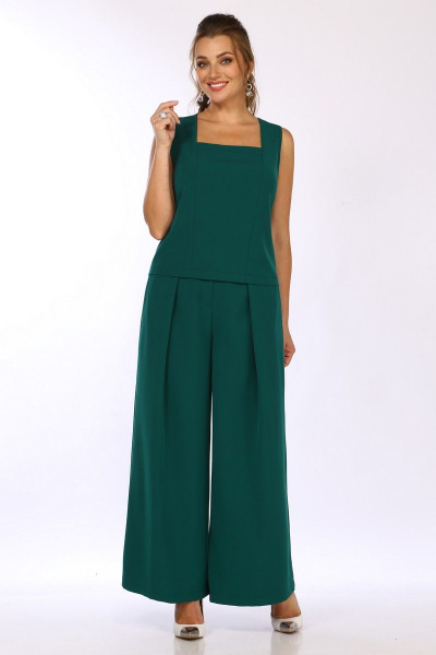 Комплект женский 3 предмета: блуза, брюки палаццо, жакет Matini 1.1622/1 изумруд - фото 8
