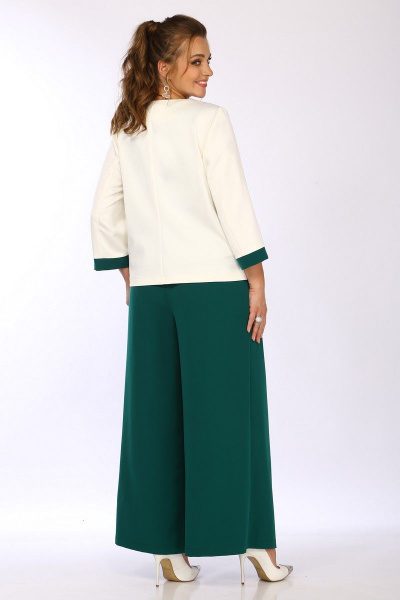 Комплект женский 3 предмета: блуза, брюки палаццо, жакет Matini 1.1622/1 изумруд - фото 7
