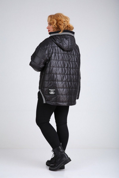 Демисезонная женская куртка из непромокаемого материала с капюшоном Диомант 1930 черный - фото 7