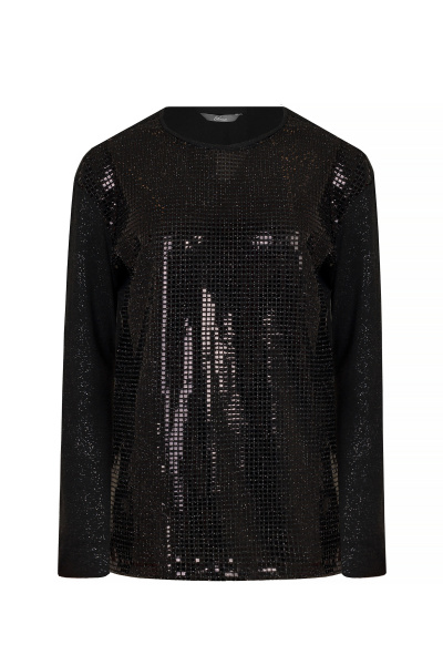 Блуза из пайеток на каждый день Elema 2К-12941-1-164 серый/чёрный - фото 1
