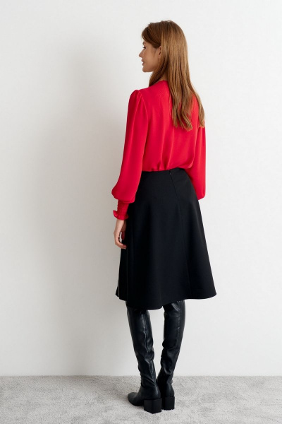 Юбка А-силуэта из текстиля с разрезом и молнией Morozov Amavie 2.1968_А1_Frida чёрный - фото 6