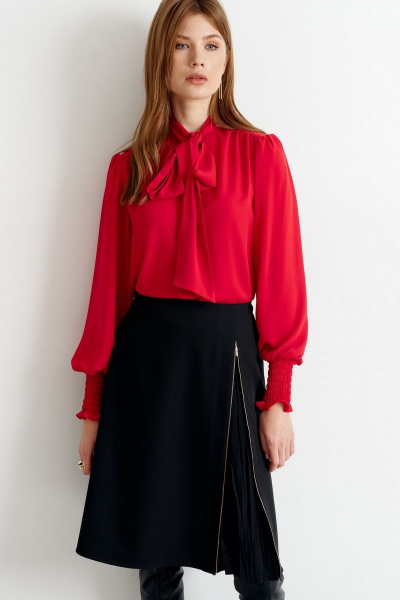 Юбка А-силуэта из текстиля с разрезом и молнией Morozov Amavie 2.1968_А1_Frida чёрный - фото 5