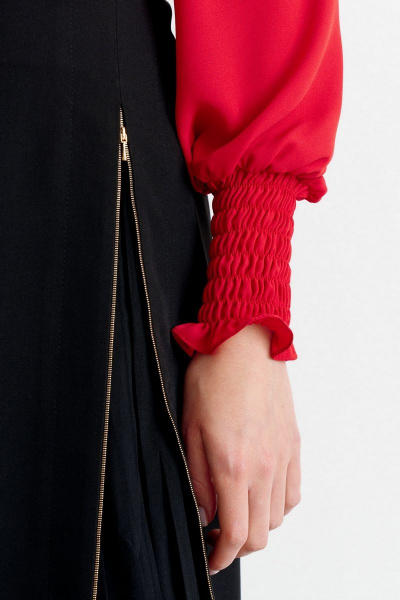 Юбка А-силуэта из текстиля с разрезом и молнией Morozov Amavie 2.1968_А1_Frida чёрный - фото 4
