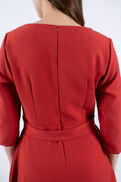 Платье с отрезной линией талии и паты Mita ЖМ1161 кирпичный - фото 4