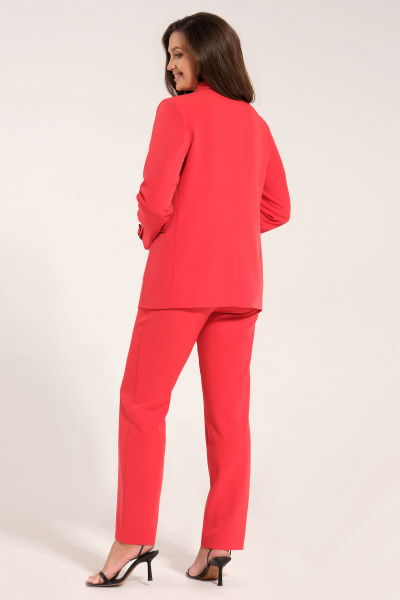 Деловой костюм жакет и брюки из текстиля Панда 161920w красный - фото 3