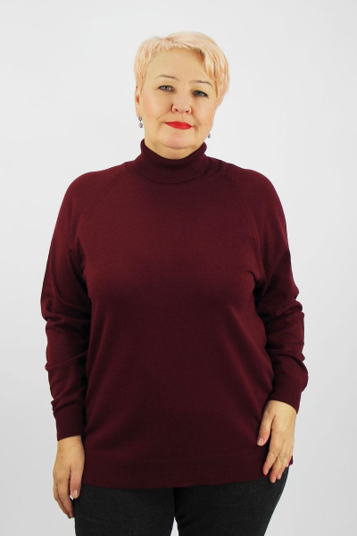 Красный трикотажный свитер с воротником-гольф Полесье С3433-17 7С1582-Д43 158,164 бургундский - фото 1