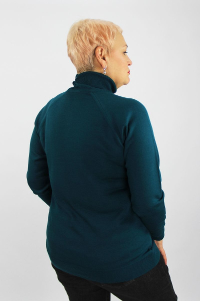 Свитер классический с высоким воротником из трикотажа Полесье С3433-17 7С1582-Д43 158,164 морская_волна - фото 3