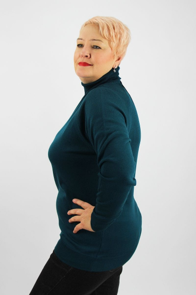 Свитер прямой посадки с высоким воротником из трикотажа Полесье С3433-17 7С1582-Д43 170,176 морская_волна - фото 2