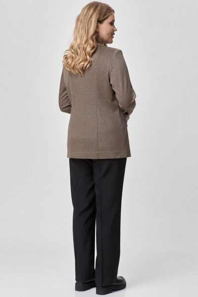 Длинный женский жакет из трикотажа и хлопка БелЭльСтиль 203-2_78_22 коричневый - фото 6