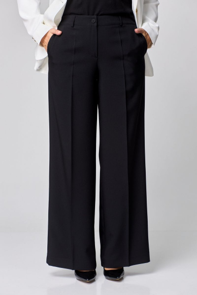 Костюм 2-ка жакет и брюки из хлопка в стиле деловой классики БелЭльСтиль 205-2_80_22+601-2_88_22 молочно-черный - фото 9