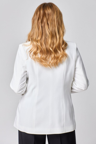 Костюм 2-ка жакет и брюки из хлопка в стиле деловой классики БелЭльСтиль 205-2_80_22+601-2_88_22 молочно-черный - фото 7