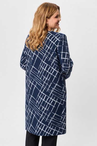 Кардиган удлиненный из хлопка с рельефами и карманами БелЭльСтиль 727-2_91_22 темно-синий дизайн - фото 5