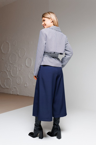 Жакет и брюки из текстиля с карманами для повседневности Amberа Style 2043-1 синий - фото 2