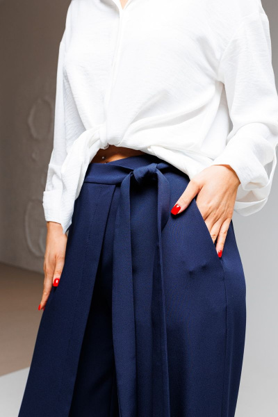 Рубашка свободного силуэта из текстиля для делового стиля Ambera Style 1061-1 молоко - фото 7