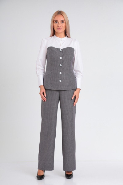 Костюм 2-ка блуза и брюки из ткани для делового образа Takka Plus 23-209 - фото 1