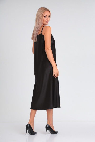 Платье-комбинация из атласа с нагрудными вытачками Takka Plus 23-211 - фото 10