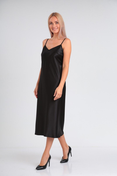 Платье-комбинация из атласа с нагрудными вытачками Takka Plus 23-211 - фото 4