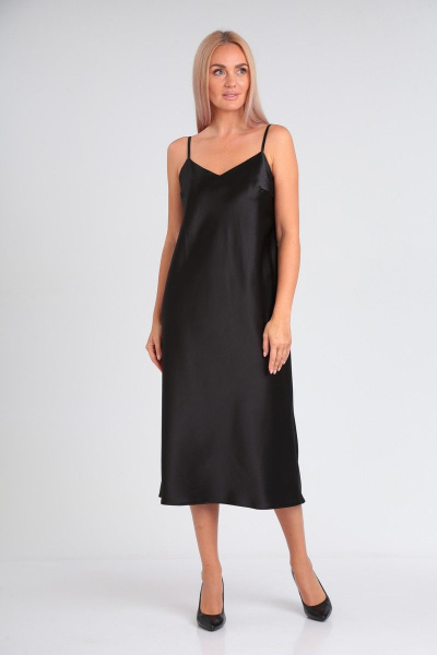 Платье-комбинация из атласа с нагрудными вытачками Takka Plus 23-211 - фото 3