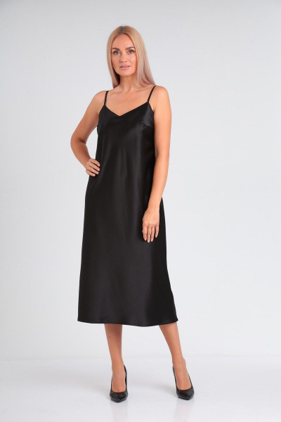 Платье-комбинация из атласа с нагрудными вытачками Takka Plus 23-211 - фото 2