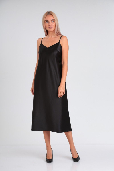 Платье-комбинация из атласа с нагрудными вытачками Takka Plus 23-211 - фото 1