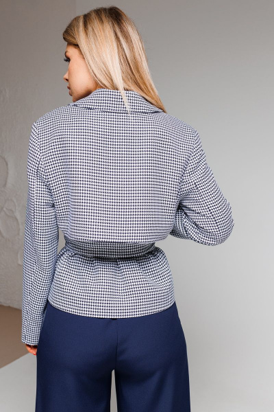 Жакет с поясом и кюлоты прямого силуэта из текстиля Amberа Style 2051 синий - фото 9