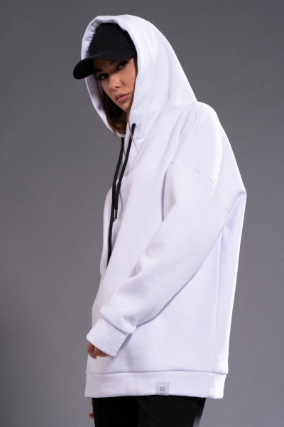 Утепленный трикотажный худи с принтом из хлопка Kivviwear 3102.01 - фото 8