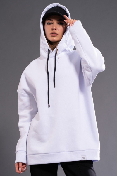 Утепленный трикотажный худи с принтом из хлопка Kivviwear 3102.01 - фото 7