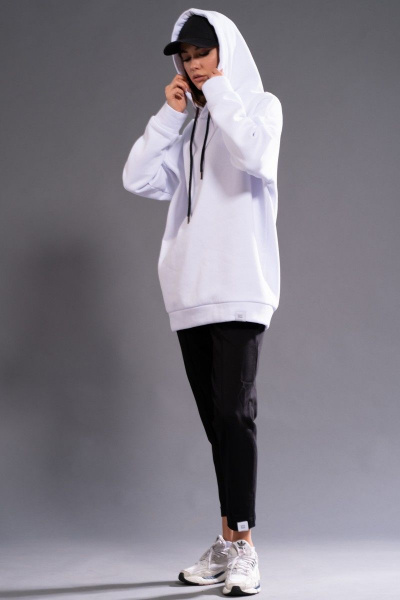 Утепленный трикотажный худи с принтом из хлопка Kivviwear 3102.01 - фото 5