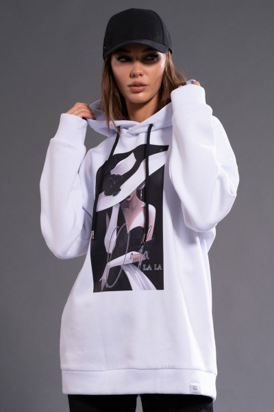 Утепленный хлопковый халат-хауди с принтом для повседневной носки Kivviwear 3102.02 - фото 3