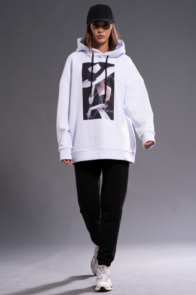 Утепленный хлопковый халат-хауди с принтом для повседневной носки Kivviwear 3102.02 - фото 2