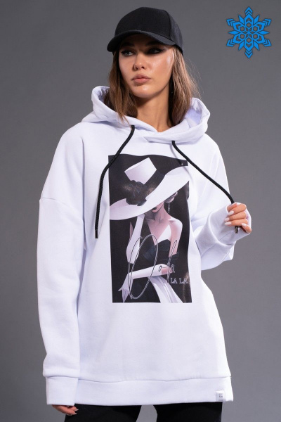 Утепленный хлопковый халат-хауди с принтом для повседневной носки Kivviwear 3102.02 - фото 1