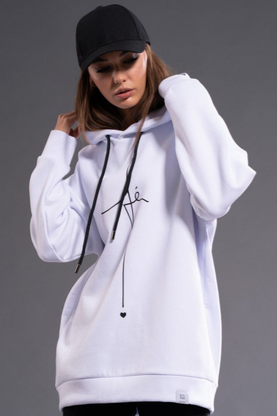 Утепленное худи из флиса с принтом для демисезона Kivviwear 3102.05 - фото 7