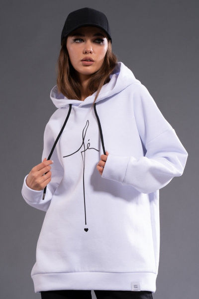 Утепленное худи из флиса с принтом для демисезона Kivviwear 3102.05 - фото 4