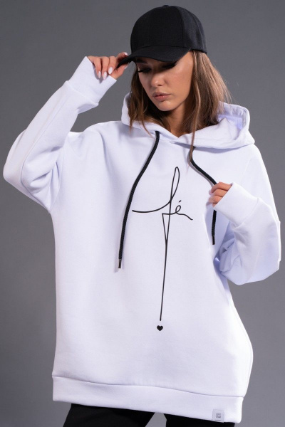 Утепленное худи из флиса с принтом для демисезона Kivviwear 3102.05 - фото 3