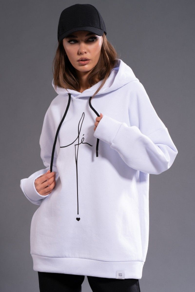 Утепленное худи из флиса с принтом для демисезона Kivviwear 3102.05 - фото 2