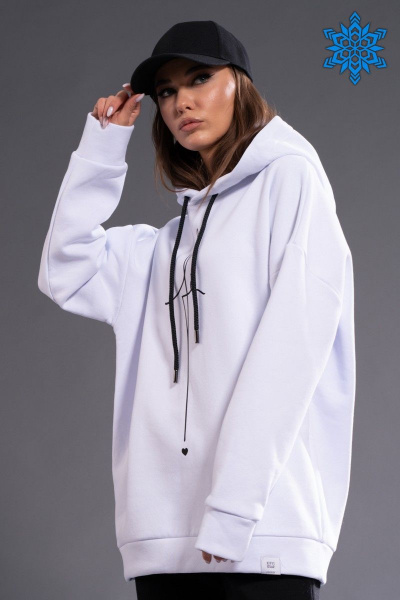 Утепленное худи из флиса с принтом для демисезона Kivviwear 3102.05 - фото 1