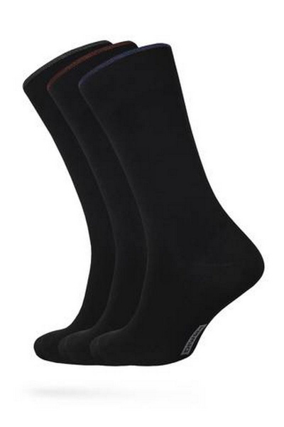 Мужские носки из хлопка классические на каждый день 3 пары CONTE DiWaRi_CLASSIC_(3 пары)_черный - фото 2