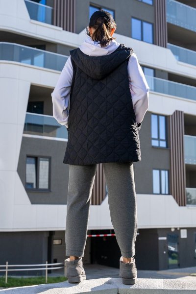 Брюки, жилет, свитшот Luna 113 белый-серый - фото 2