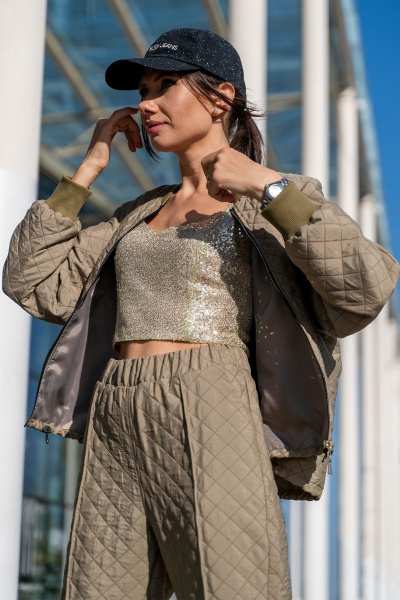 Топ из пайеток на молнии кордовое изделие актуальный стиль Luna 117 золото - фото 17