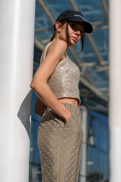 Топ из пайеток на молнии кордовое изделие актуальный стиль Luna 117 золото - фото 9