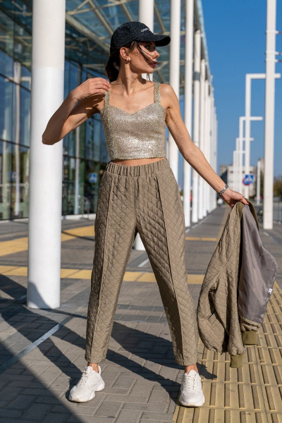 Топ из пайеток на молнии кордовое изделие актуальный стиль Luna 117 золото - фото 2