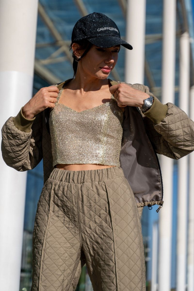 Топ из пайеток на молнии кордовое изделие актуальный стиль Luna 117 золото - фото 6