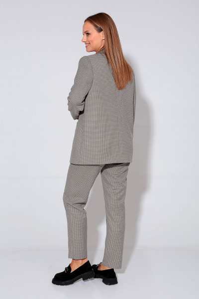 Брюки, жакет Liona Style 880 бежевая клетка - фото 5