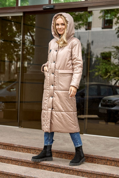 Зимнее свободное пальто на пуговицах с накладными карманами Azzara 3102 - фото 2