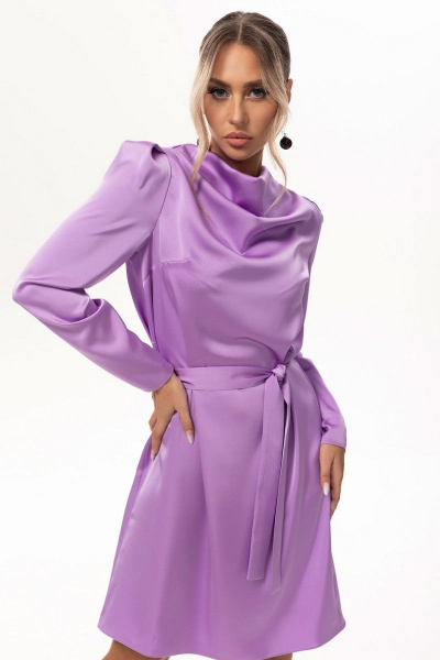 Нарядное платье с фигурной драпировкой и съемным поясом Golden Valley 4944 фиолетовый - фото 3