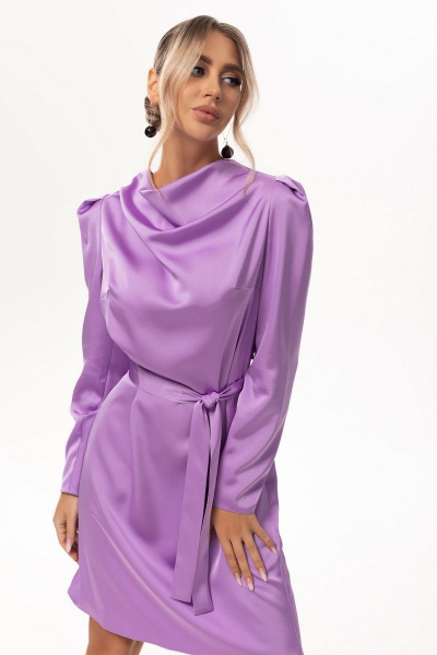 Нарядное платье с фигурной драпировкой и съемным поясом Golden Valley 4944 фиолетовый - фото 2