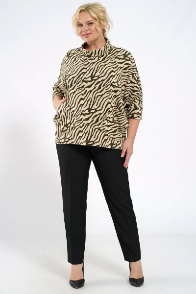 Демисезонный 3/4 рукав джемпера из трикотажа бежевый Медея и К 2231 - фото 8