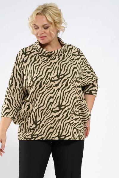 Демисезонный 3/4 рукав джемпера из трикотажа бежевый Медея и К 2231 - фото 2