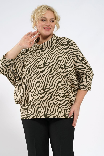 Демисезонный 3/4 рукав джемпера из трикотажа бежевый Медея и К 2231 - фото 1