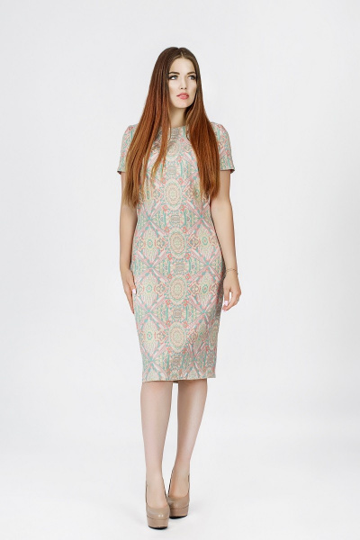 Платье-футляр из текстиля для повседневной носки S. Veles 3-68А23 - фото 1